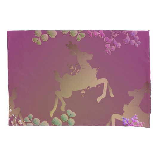 Fanciful rendier sneeuwvlok kussensloop (Voorkant-Links)