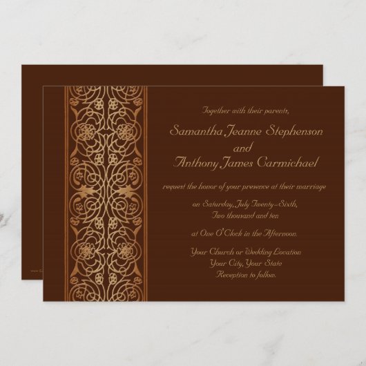 Fanciful Scrollwork Wedding Invitations (Devant / Derrière)