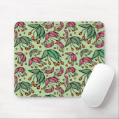 Fanciful Seed Pods Pink & Green Mousepad Muismat (Met muis)