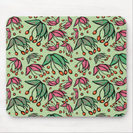 Fanciful Seed Pods Pink & Green Mousepad Muismat