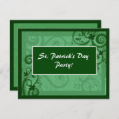 Fanciful Swirls St Patrick's Day Party Invitations (Devant / Derrière)