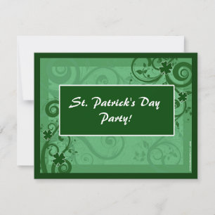 Fanciful Swirls St Patrick's Day Party Invitations Kaart