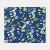 Fanciful Unicorns and Dragonflies Fleece Deken (Voorkant (Horizontaal))