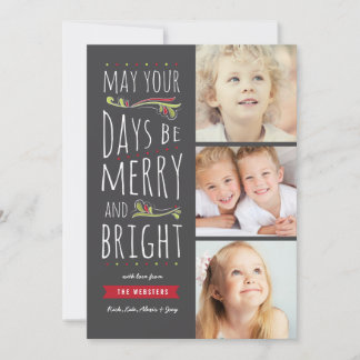 Fancity Merry & Bright 3 Photo Carte de Noël