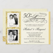 Fancy 50e Jubileum-uitnodigingen - Uw foto's Kaart (Voorkant / Achterkant)