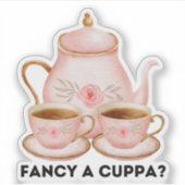  "Fancy a Cuppa?" Sticker (Voorkant)