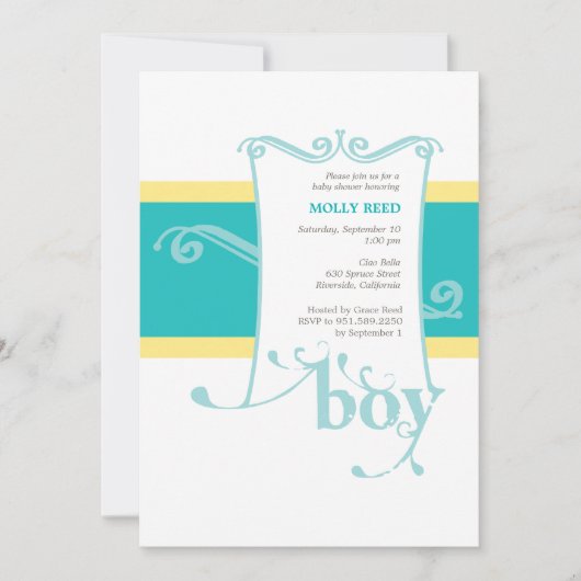 Fancy Aangepaste Baby shower Kaart (Voorkant)