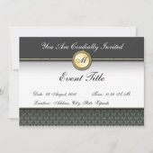 Fancy Aangepaste Monogram Formele Uitnodiging (Voorkant)