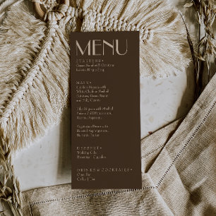Fancy Aardse Bruine Oude Geld Retro Luxe Bruiloft Menu
