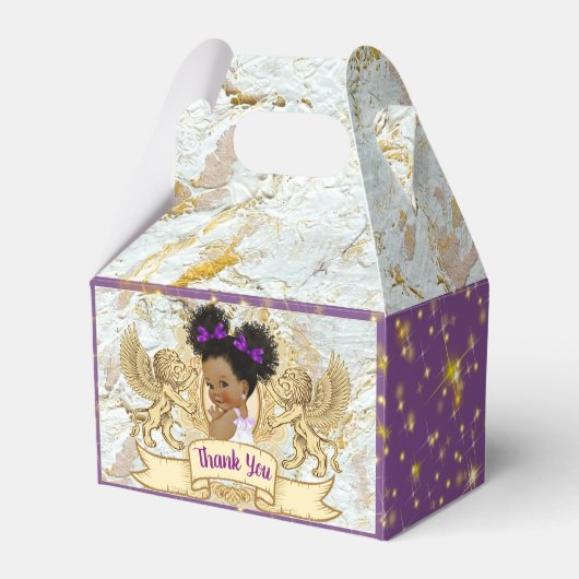 Fancy Afrikaanse prinses in het Paars en marmer Go Bedankdoosjes (Achterkant)
