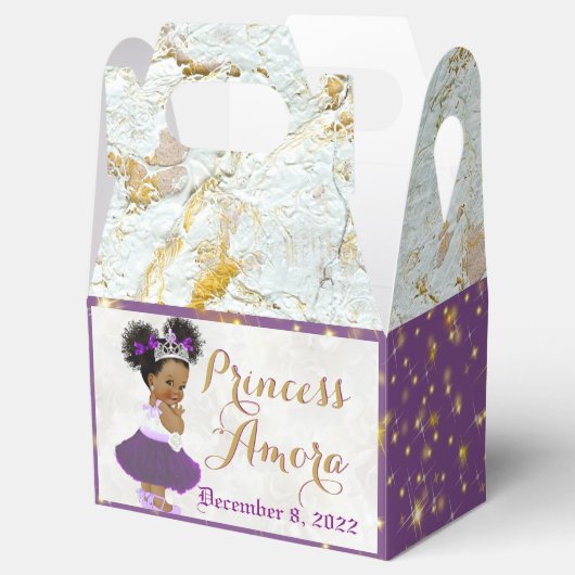 Fancy Afrikaanse prinses in het Paars en marmer Go Bedankdoosjes (Geopend)