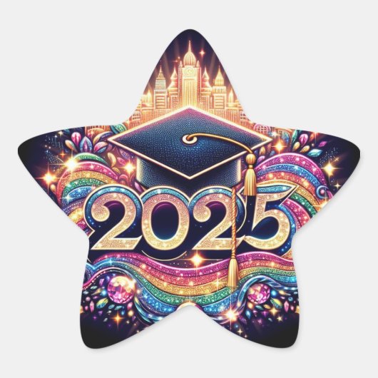 Fancy Afstuderen 2025 Ster Sticker (Voorkant)