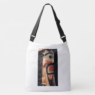 Fancy Alaska Wood Carved Totem Pole Photo Design Crossbody Tas