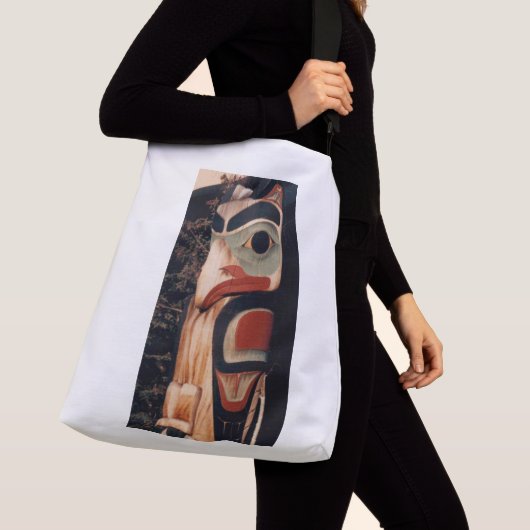 Fancy Alaska Wood Carved Totem Pole Photo Design Crossbody Tas (Dichtbij)