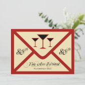 Fancy and Fun 80th Birthday Party Invitation (Debout devant)