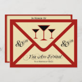 Fancy and Fun 80th Birthday Party Invitation (Devant / Derrière)