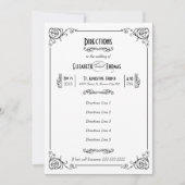 Fancy Art Deco Black & White Insert Kaart (Voorkant)