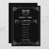 Fancy Art Deco Black & White Insert Kaart (Voorkant / Achterkant)
