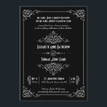 Fancy Art Déco Black & White Wedding Invitations<br><div class="desc">Des invitations de mariage simples et élégantes avec des tourbillons minces et fantaisistes qui rappellent le design art déco vintage.</div>