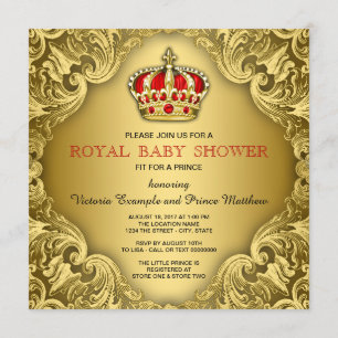 Fancy Baby shower rood en goud Kaart