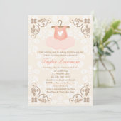 FANCY BALLERINA TUTU BABY SHOWER INVITATION (Debout devant)