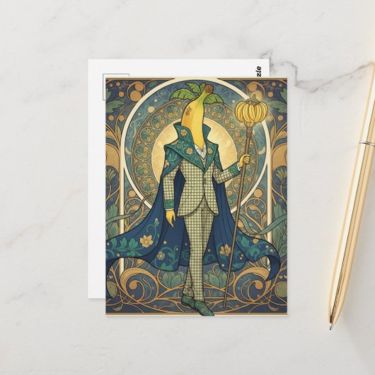 Fancy Banana in a Checkered Suit Briefkaart (Voorkant / Achterkant in situ)