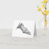 Fancy Bats : M. lucifugus carte d'étirement d'aile (Fleur jaune)