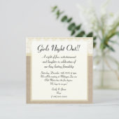 Fancy Beige Burlap Girls Night Out Invitation (Debout devant)