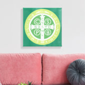 Fancy Benedictijner Kruis nr. 2 Groen Canvas Afdruk (Insitu (Woonkamer))