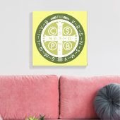 Fancy Benedictijner Kruis nr. 3 Groen Canvas Afdruk (Insitu (Woonkamer))