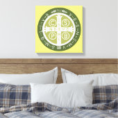 Fancy Benedictijner Kruis nr. 3 Groen Canvas Afdruk (Insitu (Slaapkamer))