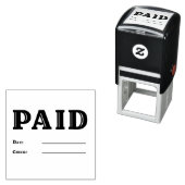 Fancy BETAALDE DATUM Controleer nummer Business Sq Zelfinktende Stempel (In situ)