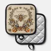 Fancy bijen personaliseren pannenlap (Voorkant / Achterkant)