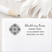 Fancy Black Bee Mandala Honey Étiquette d'affaires (En situation)