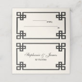 Fancy Black Key Cadres Escort Cartes Ivory (Extérieur déplié)