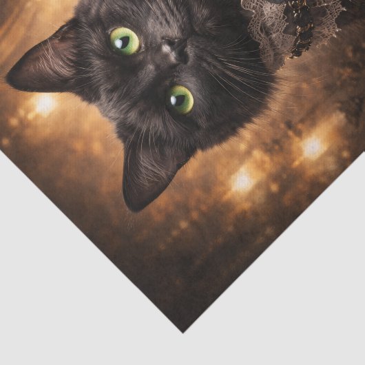 Fancy Black Kitty  Tissuepapier (Detail)