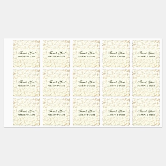 Fancy bladpatroon dank u labels (Vel)