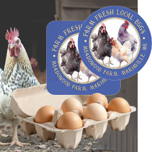 Fancy blauw ei kartonnen label Boerderij Fresh Egg