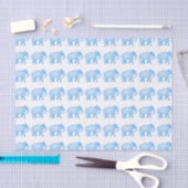 Fancy blauw gepatenteerd olifant tissuepapier (Craft)
