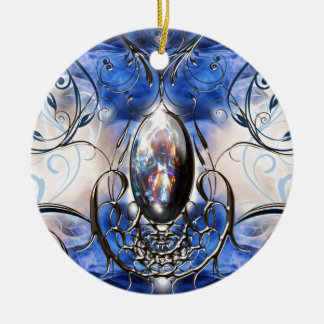 fancy blauw glasontwerperkunst keramisch ornament