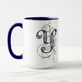 Fancy blauw  monogram "Y" - Mok (Links)