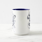 Fancy blauw  monogram "Y" - Mok (Midden)