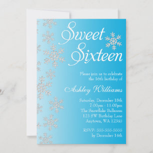 Fancy Blauwe Sneeuwvlokken Winter Wonderland Sweet Kaart