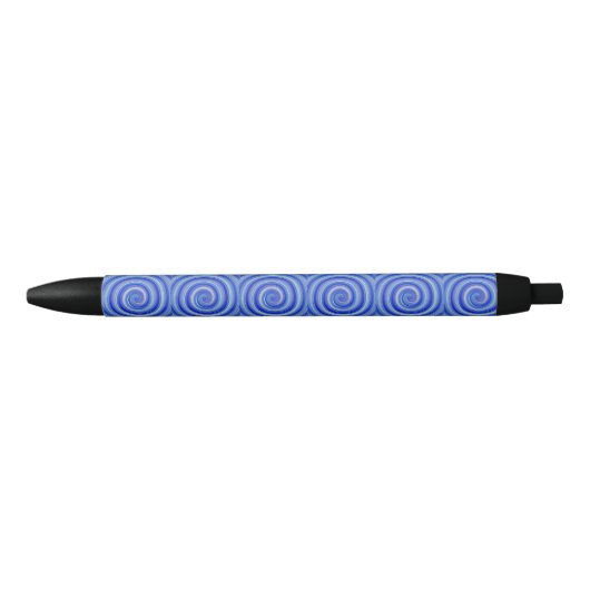 Fancy blauwe spiraal zwarte inkt pen (Voorkant)