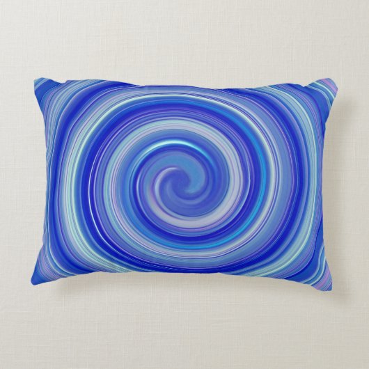 Fancy blauwe spiraalvormige teenslippers accent kussen (Achterkant)