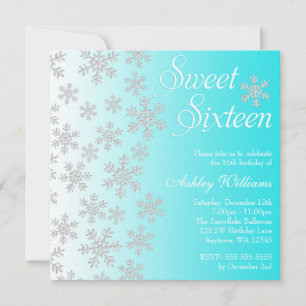 Fancy Blauwgroen Snowflakes Winter Wonderland Swee Kaart