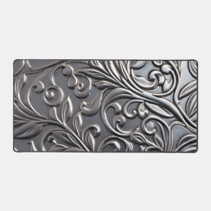 Fancy bloei in faux metal bureaumat
