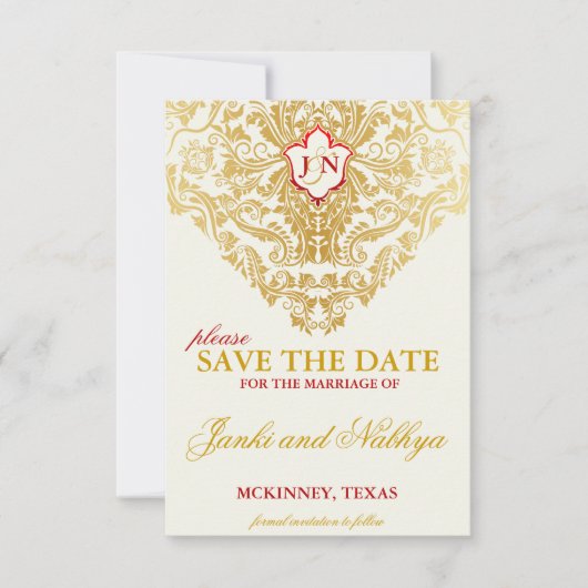 Fancy Bloeit Golden Wedding Save the Dates Save The Date (Voorkant)