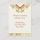 Fancy bloeit gouden bruiloft receptie Kaarten (Achterkant)