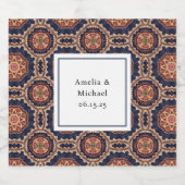 Fancy bloem- en stervormen Patroon bruiloft Bier Etiket (Enkel label)